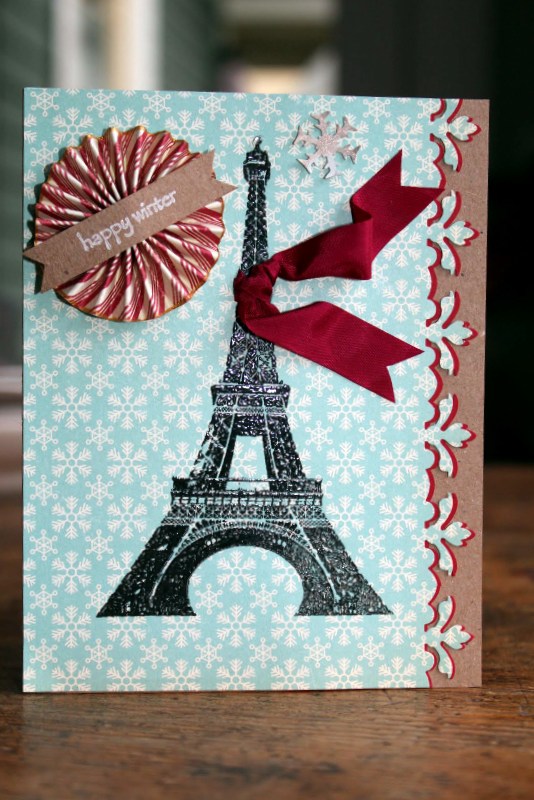 VersaFine and Embossing to Make a Winter in Paris Card